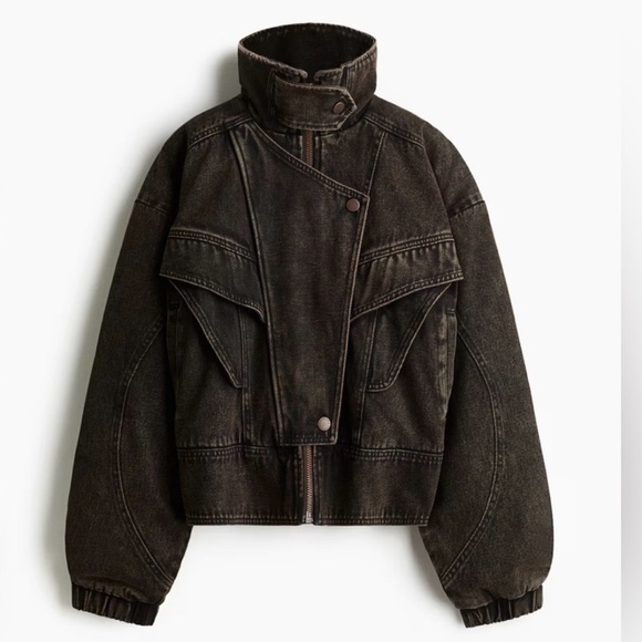 H&M Jackets & Blazers - Lorena Saravia H&M VOLUMINOUS TWILL JACKET DARK BROWN, Size Small